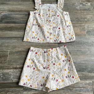 Floral Sleeveless Top and Shorts Set